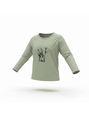 Pijama verde com Elefante e Calças Tropicais 