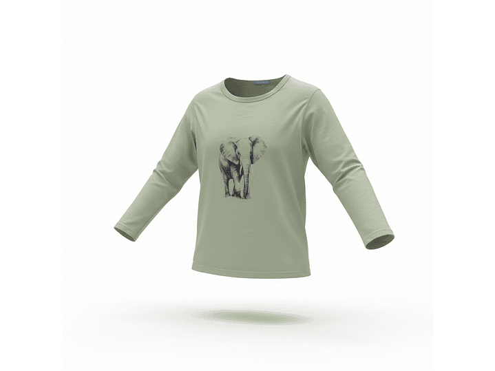 Pijama verde com Elefante e Calças Tropicais  2