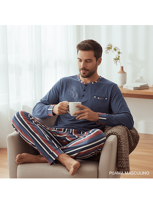 Pijama de homem em algodão - riscas