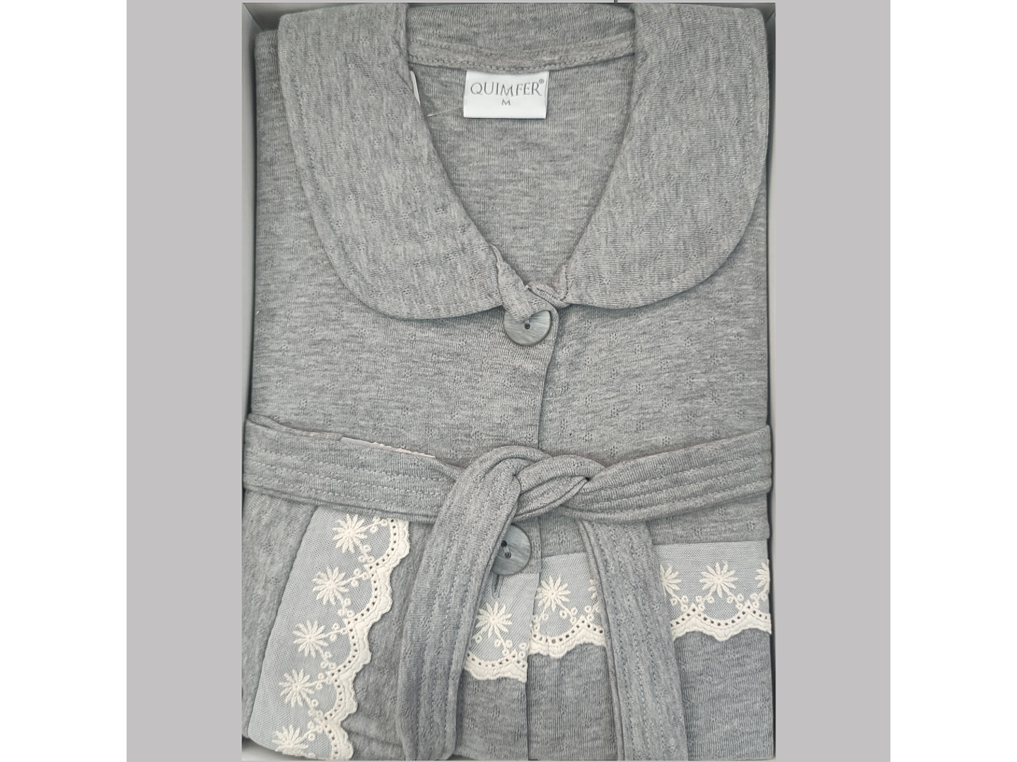 Robe de mulher em algodão com botões e cinto 4