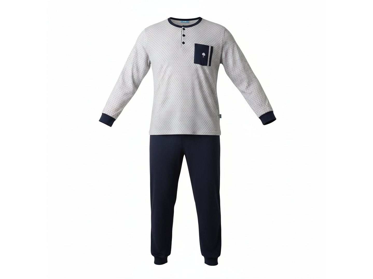 Pijama de homem em algodão - cinza 2