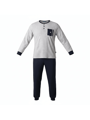 Pijama de homem em algodão - cinza