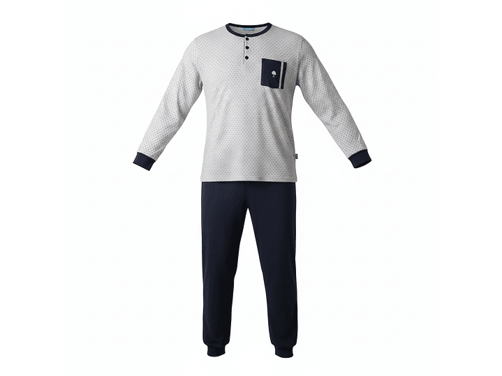 Pijama de homem em algodão - cinza 2