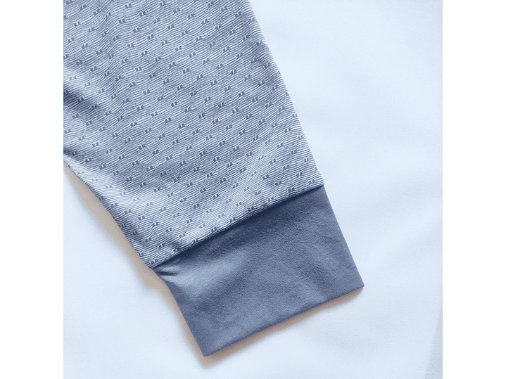 Pijama de homem em algodão - azul indigo 4