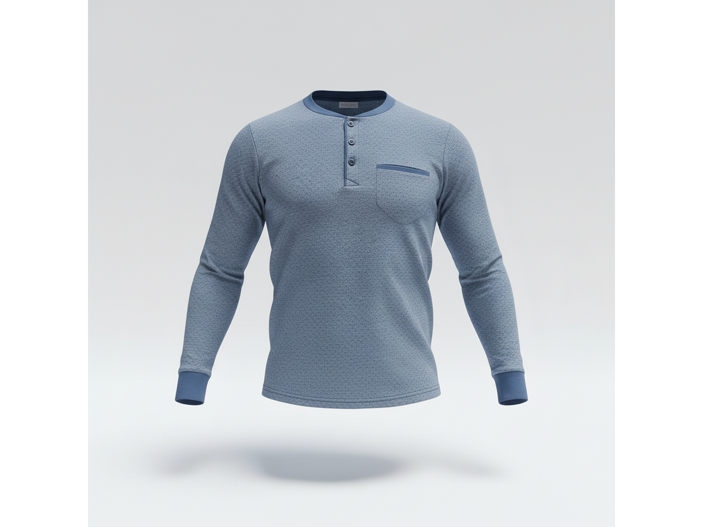 Pijama de homem em algodão - azul indigo 2