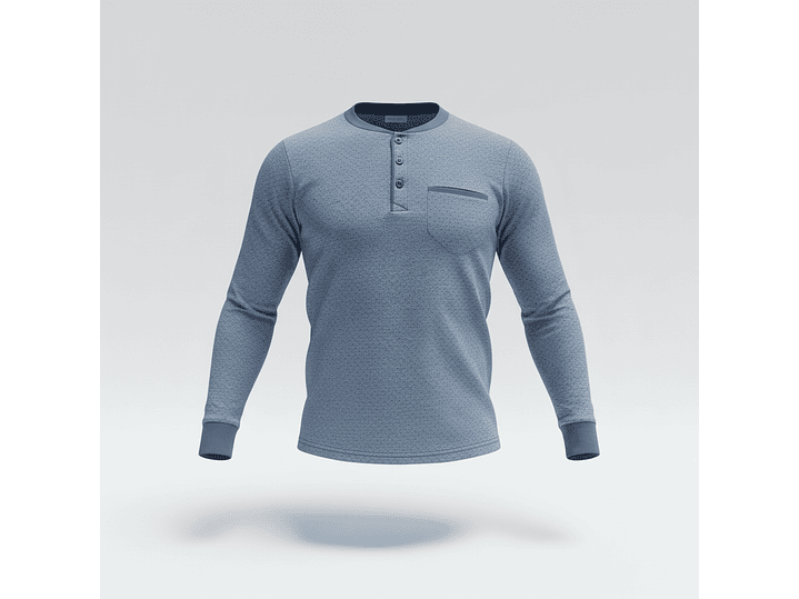 Pijama de homem em algodão - azul indigo 2