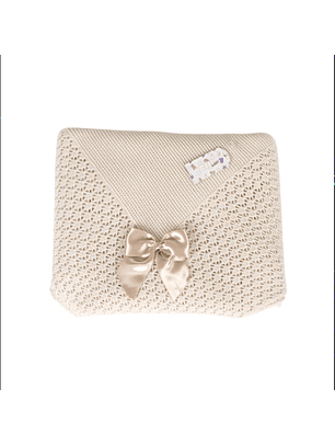 Manta em malha trabalhada Laço