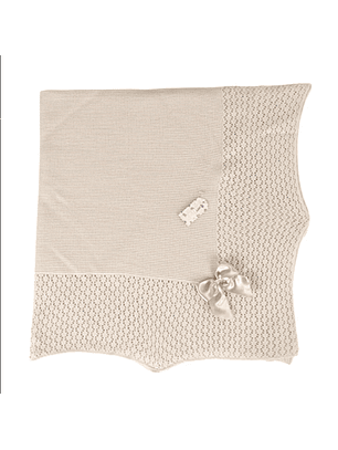 Manta em malha trabalhada Laço