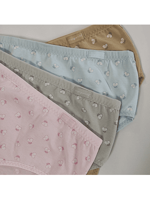 Cueca em algodão Margarida (abelhas) - Pack de 4 