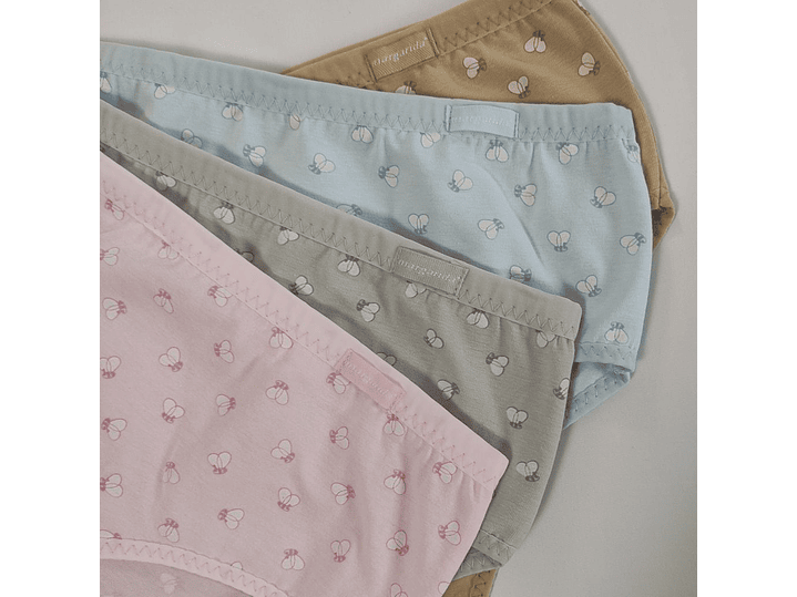 Cueca em algodão Margarida (abelhas) - Pack de 4  2
