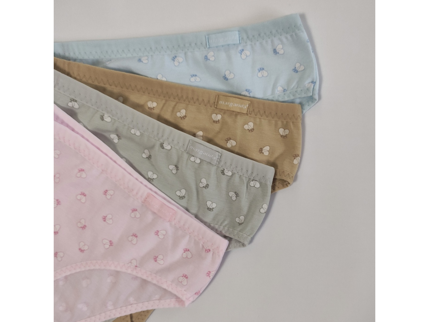 Bikini de algodão estampado abelhas marca Margarida - pack de 4 2