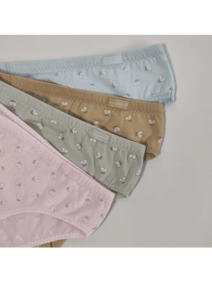 Bikini de algodão estampado abelhas marca Margarida - pack de 4