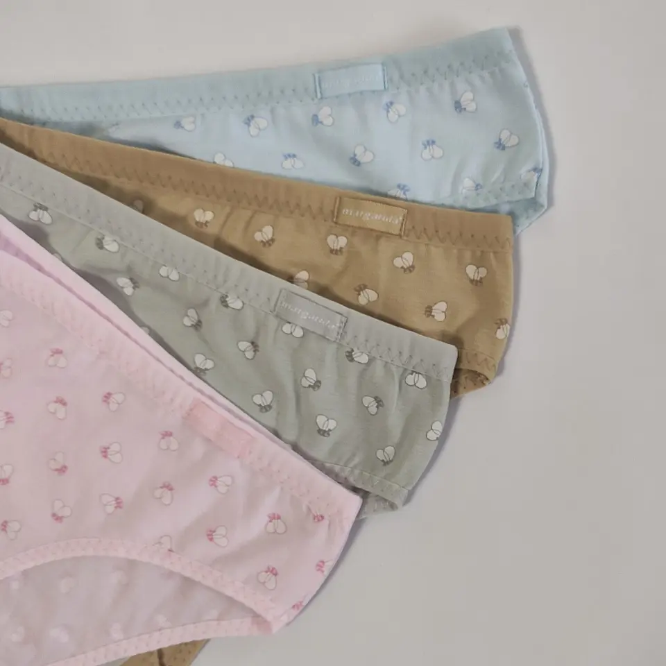 Bikini de algodão estampado abelhas marca Margarida - pack de 4 2