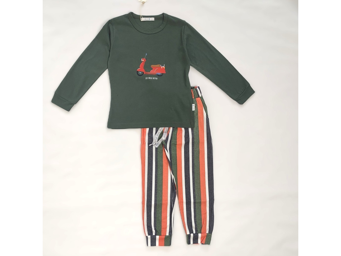 Pijama de Menino 100% Algodão com Scooter – Calças às Riscas | Fabricado em Portugal 5