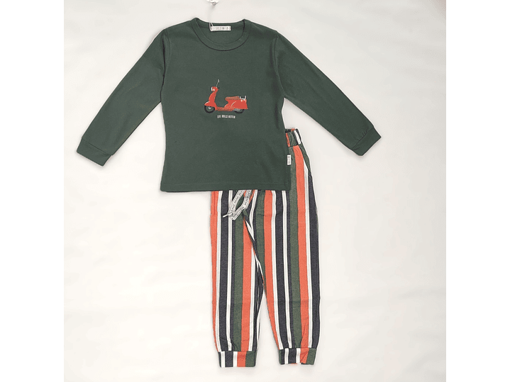 Pijama de Menino 100% Algodão com Scooter – Calças às Riscas | Fabricado em Portugal 5