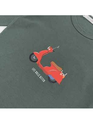 Pijama de Menino 100% Algodão com Scooter – Calças às Riscas | Fabricado em Portugal