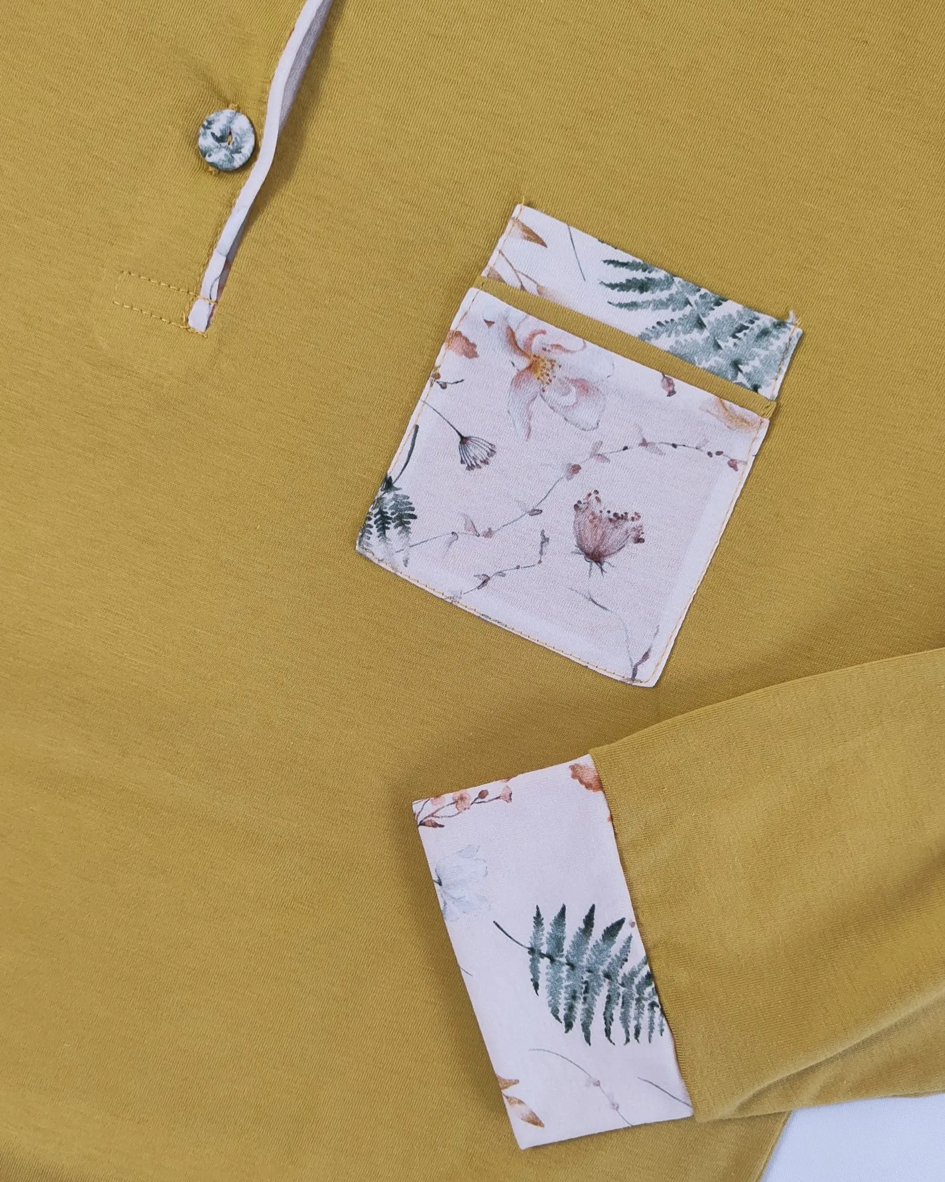 Pijama em algodão - amarelo torrado 6