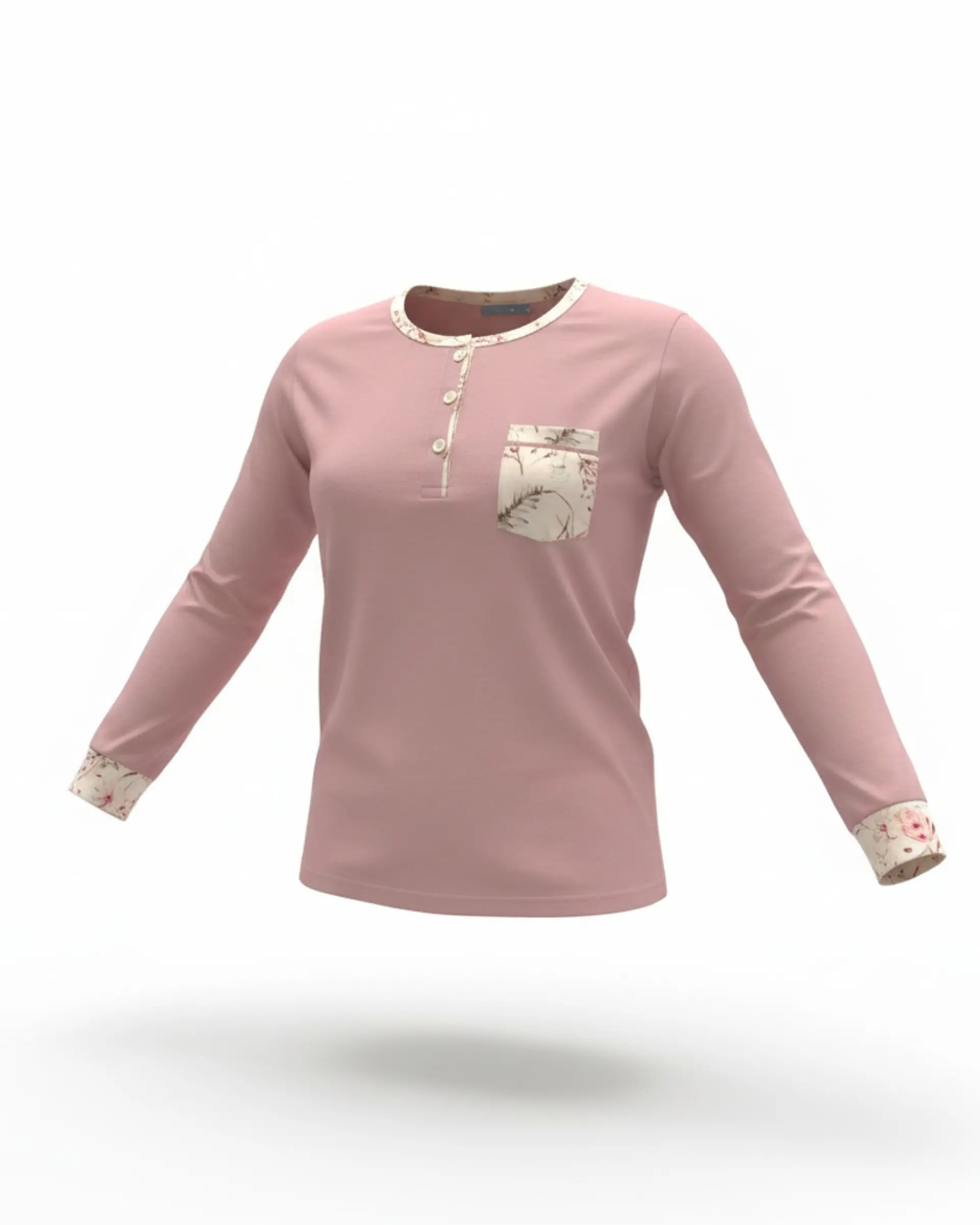 Pijama em algodão - rosa velho 3