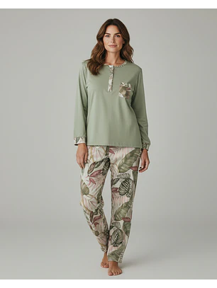 Pijama em algodão - verde