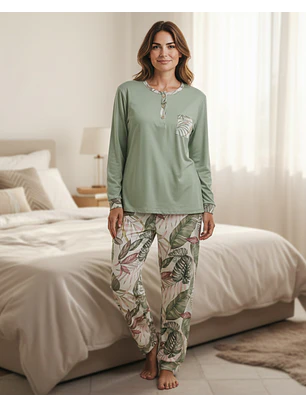 Pijama em algodão - verde