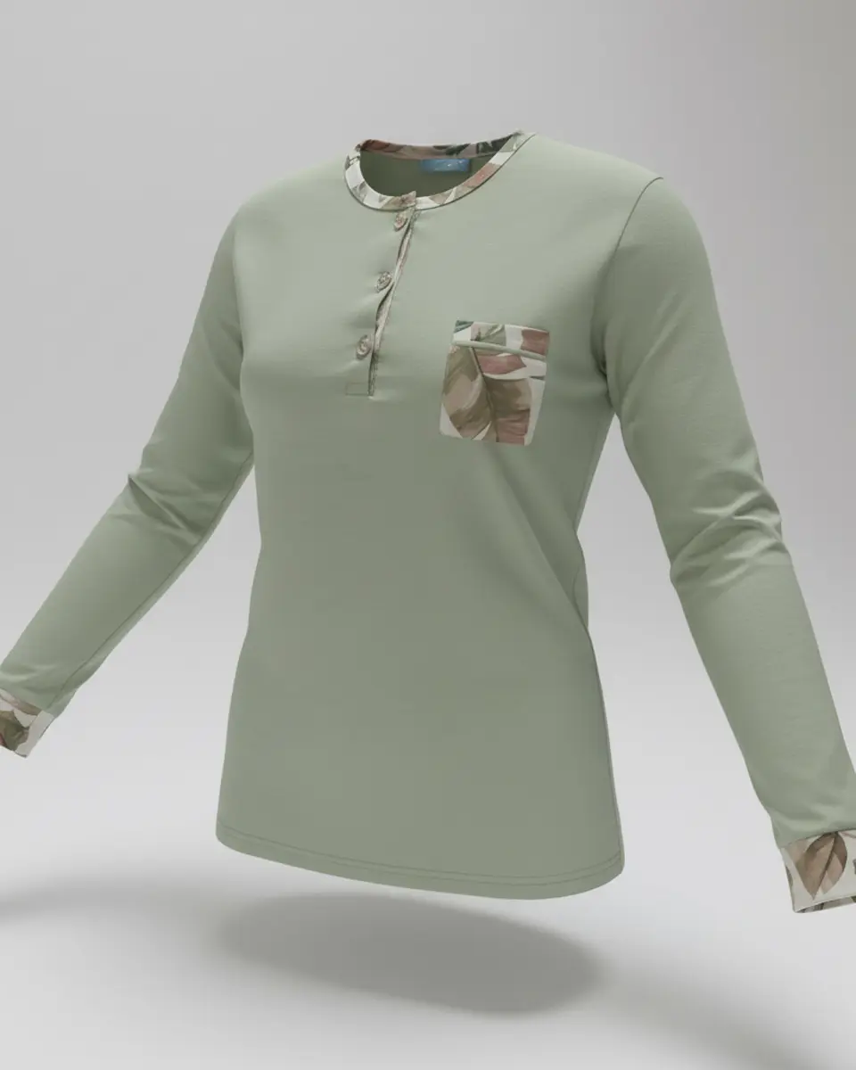 Pijama em algodão - verde 3