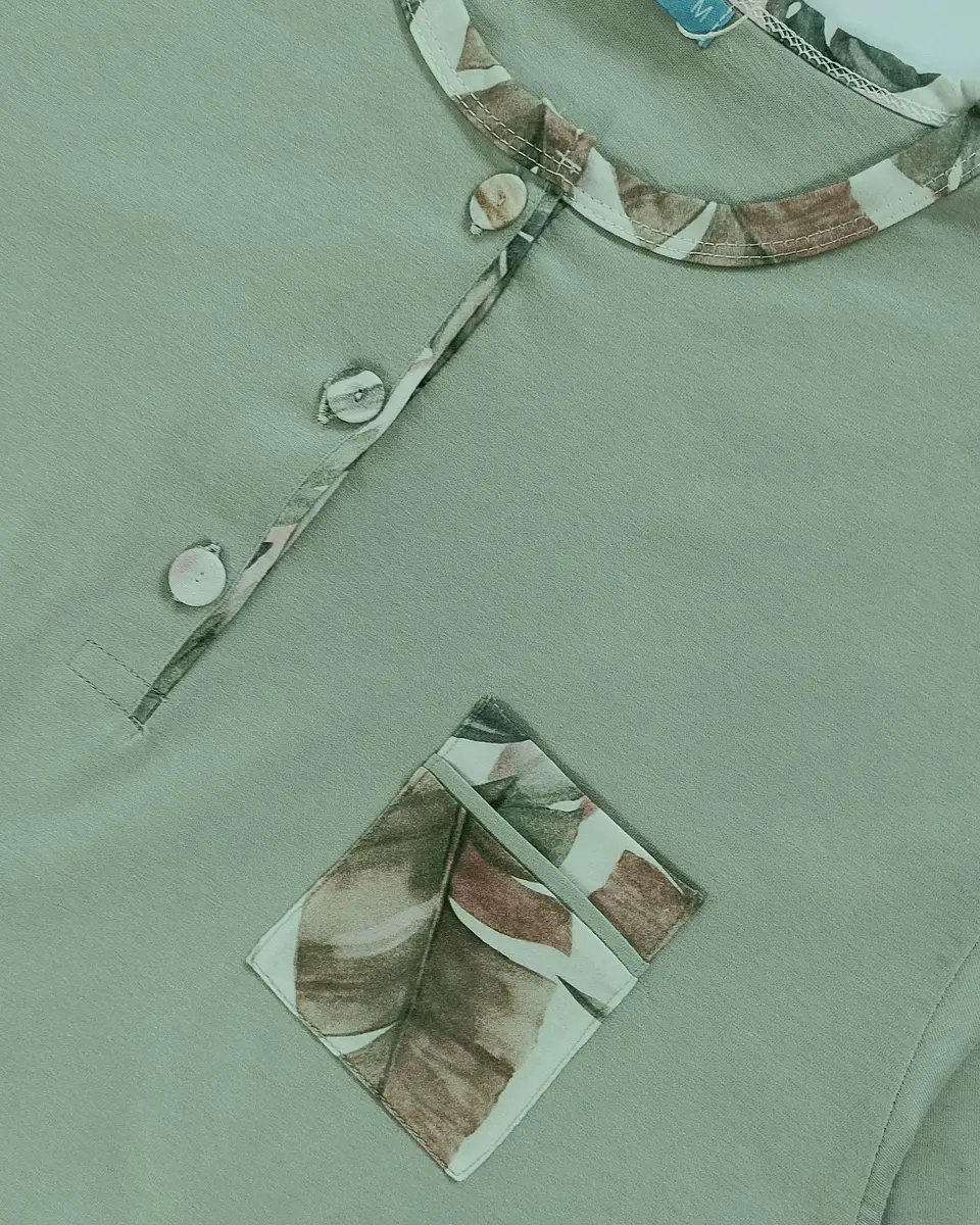 Pijama em algodão - verde 7