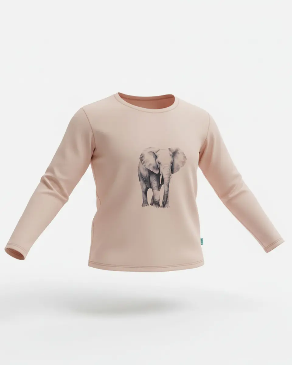 Pijama Rosa Velho com Elefante e Calças Tropicais 3