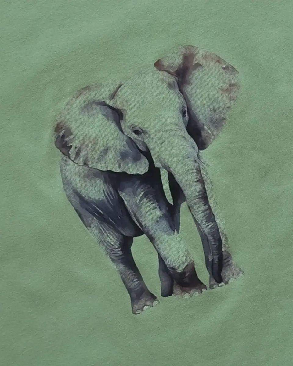 Pijama verde com Elefante e Calças Tropicais  5