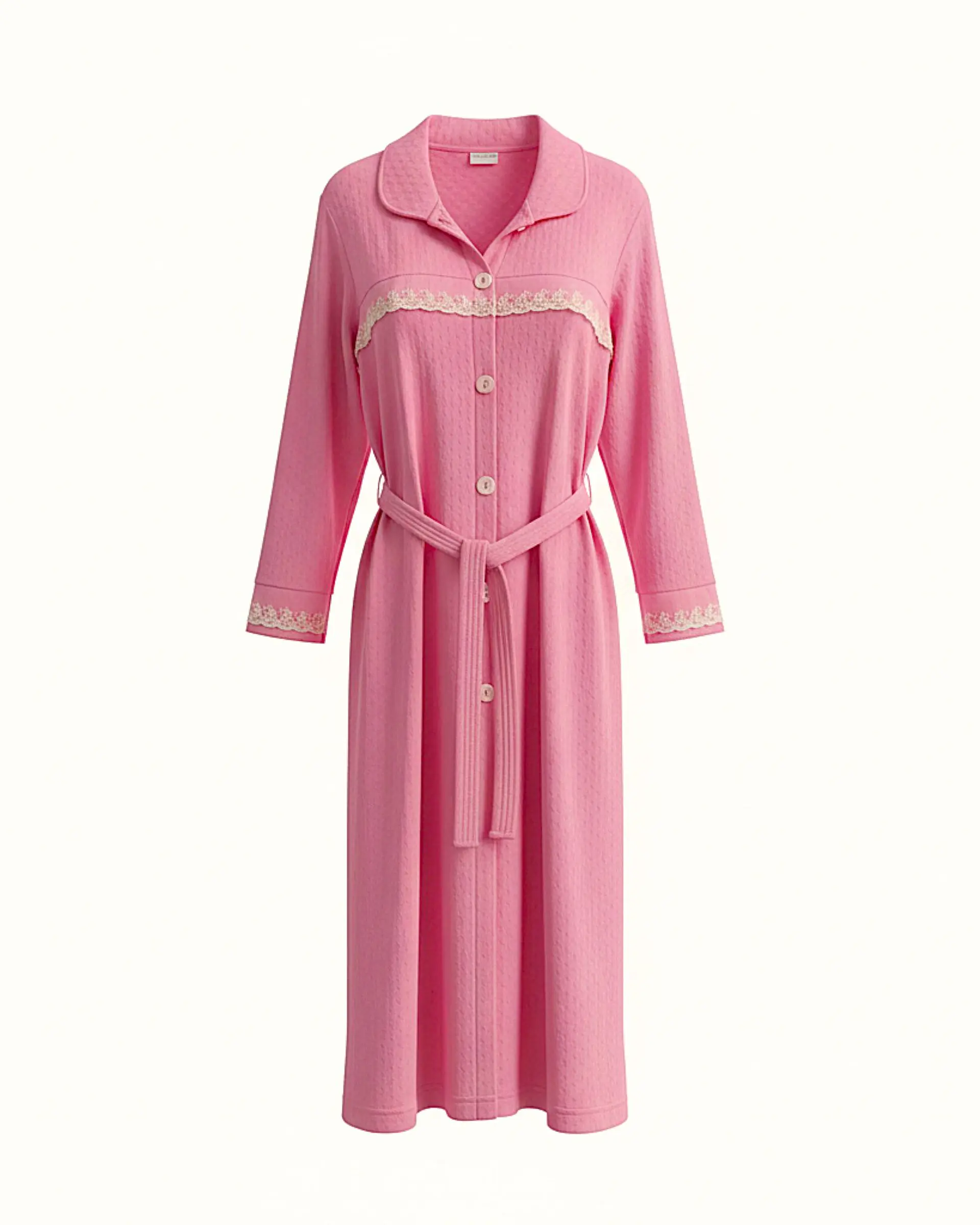 Robe de mulher em algodão com botões e cinto 3