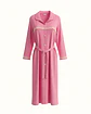 Robe de mulher em algodão com botões e cinto - Thumbnail 3
