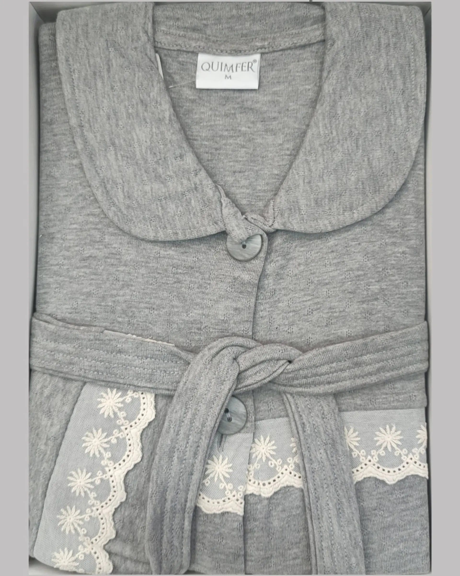 Robe de mulher em algodão com botões e cinto 6