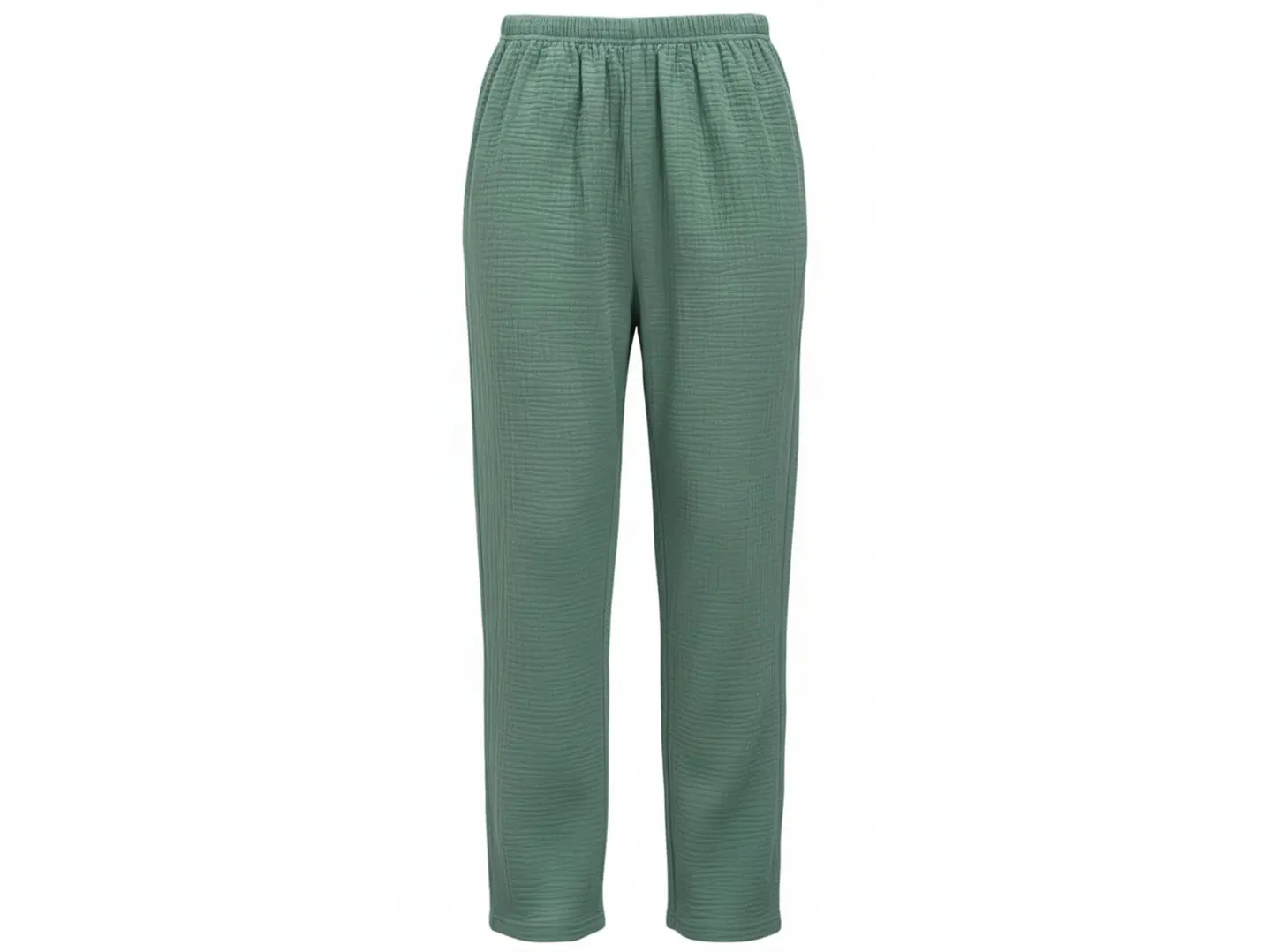 Pijama de Mulher em Musselina Fluida com Botões - verde 3