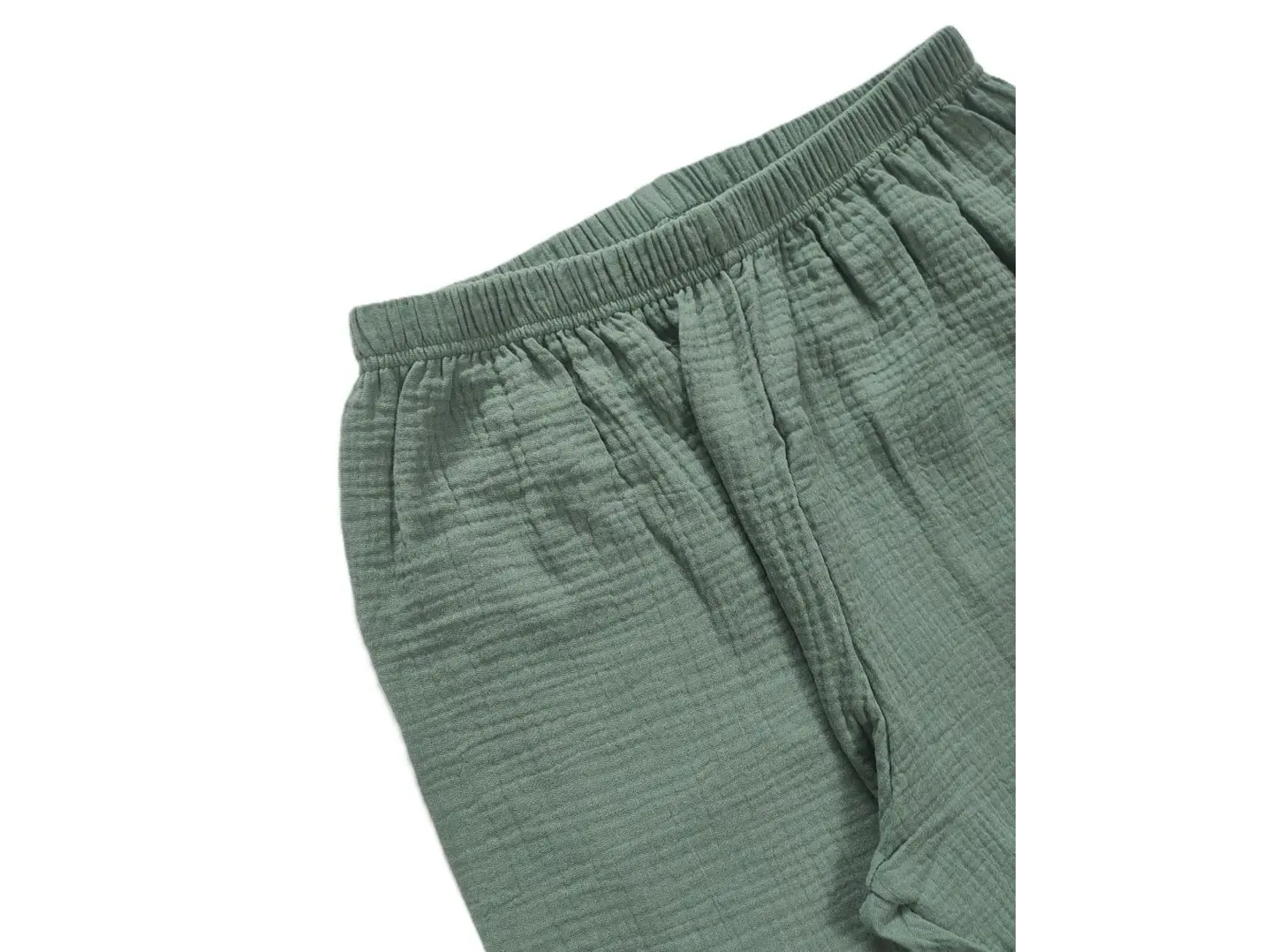 Pijama de Mulher em Musselina Fluida com Botões - verde 4