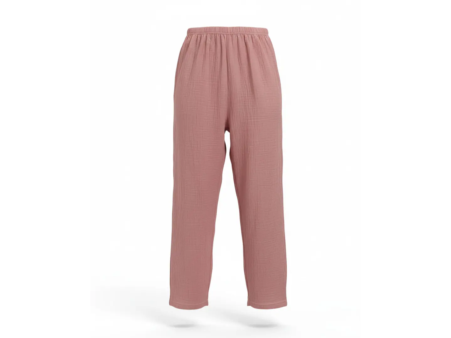 Pijama de Mulher em Musselina Fluida com Botões - rosa 3