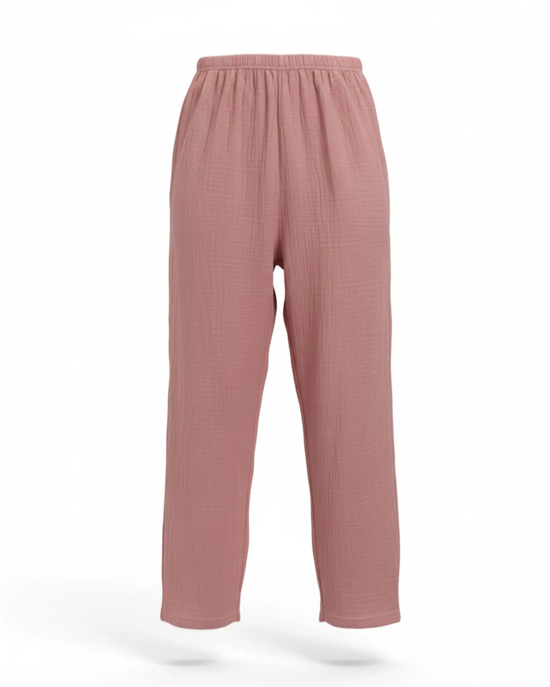 Pijama de Mulher em Musselina Fluida com Botões - rosa 3