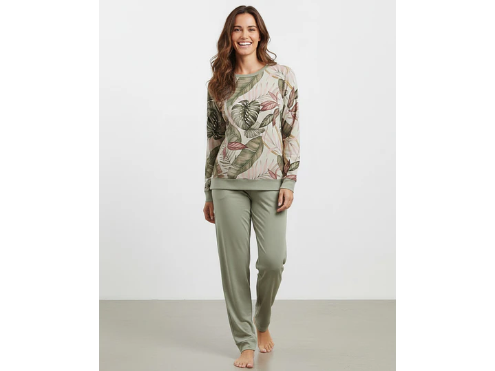 Pijama de mulher em algodão com decote redondo  1