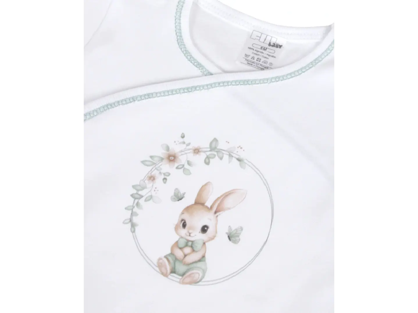 Body+collant de trespasse em algodão Coelho da Primavera 2