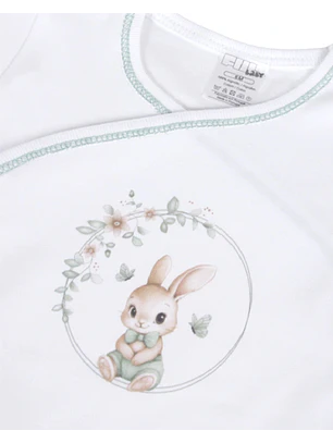 Body+collant de trespasse em algodão Coelho da Primavera