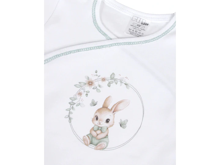 Body+collant de trespasse em algodão Coelho da Primavera 2