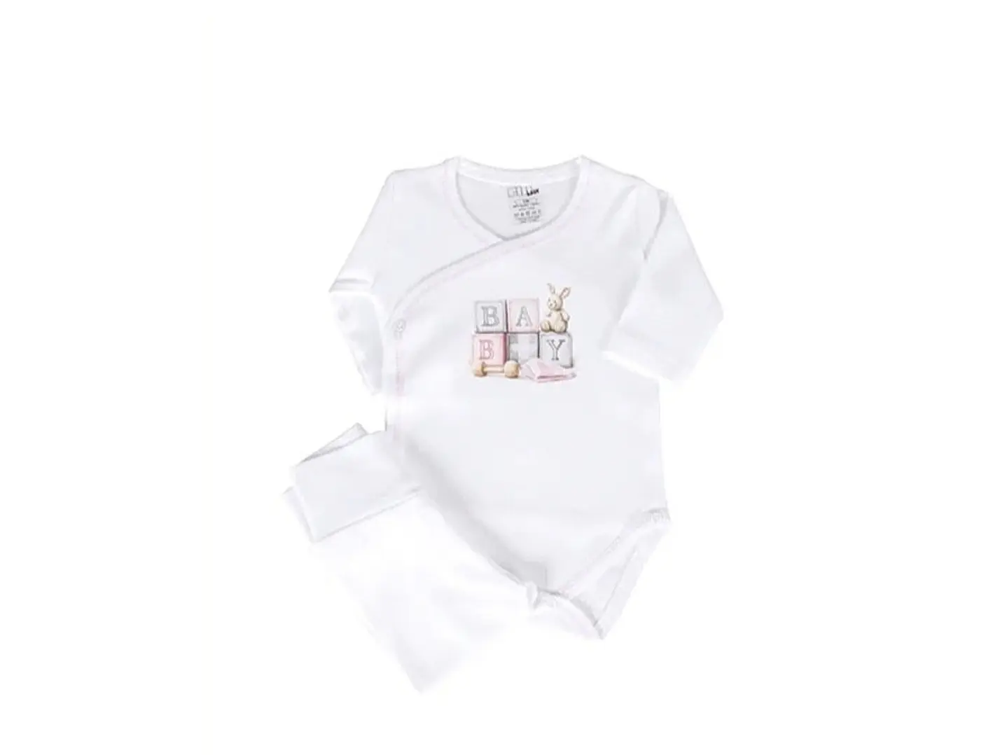 Body+collant de trespasse em algodão Cubos 1