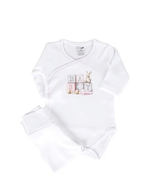 Body+collant de trespasse em algodão Cubos