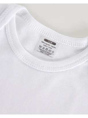 Body de bebé em algodão sem carda - tamanho 1 mês (51-55 cm)