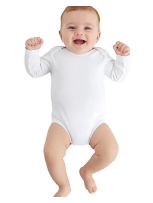 Body de bebé em algodão sem carda - tamanho 6 meses (60-65 cm) 