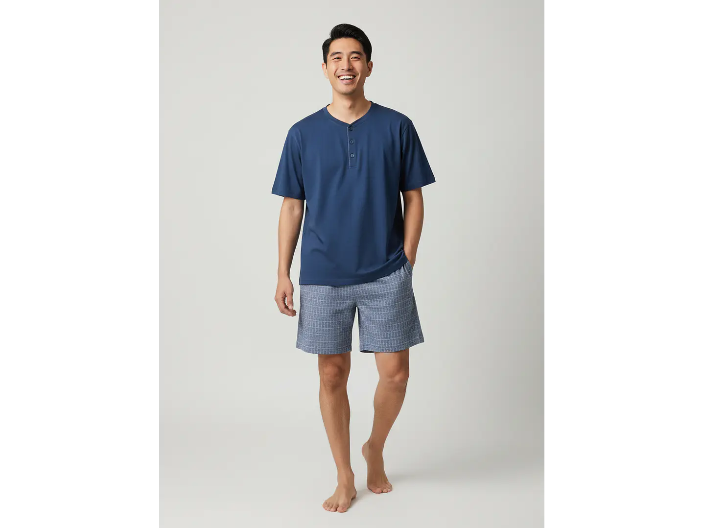 Pijama de Homem em Algodão com Calção 1