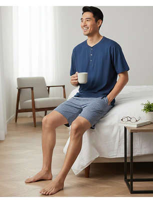 Pijama de Homem em Algodão com Calção