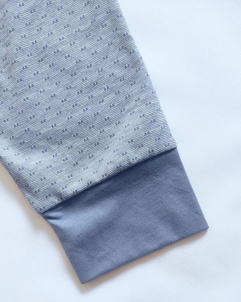 Pijama de homem em algodão - azul indigo 3