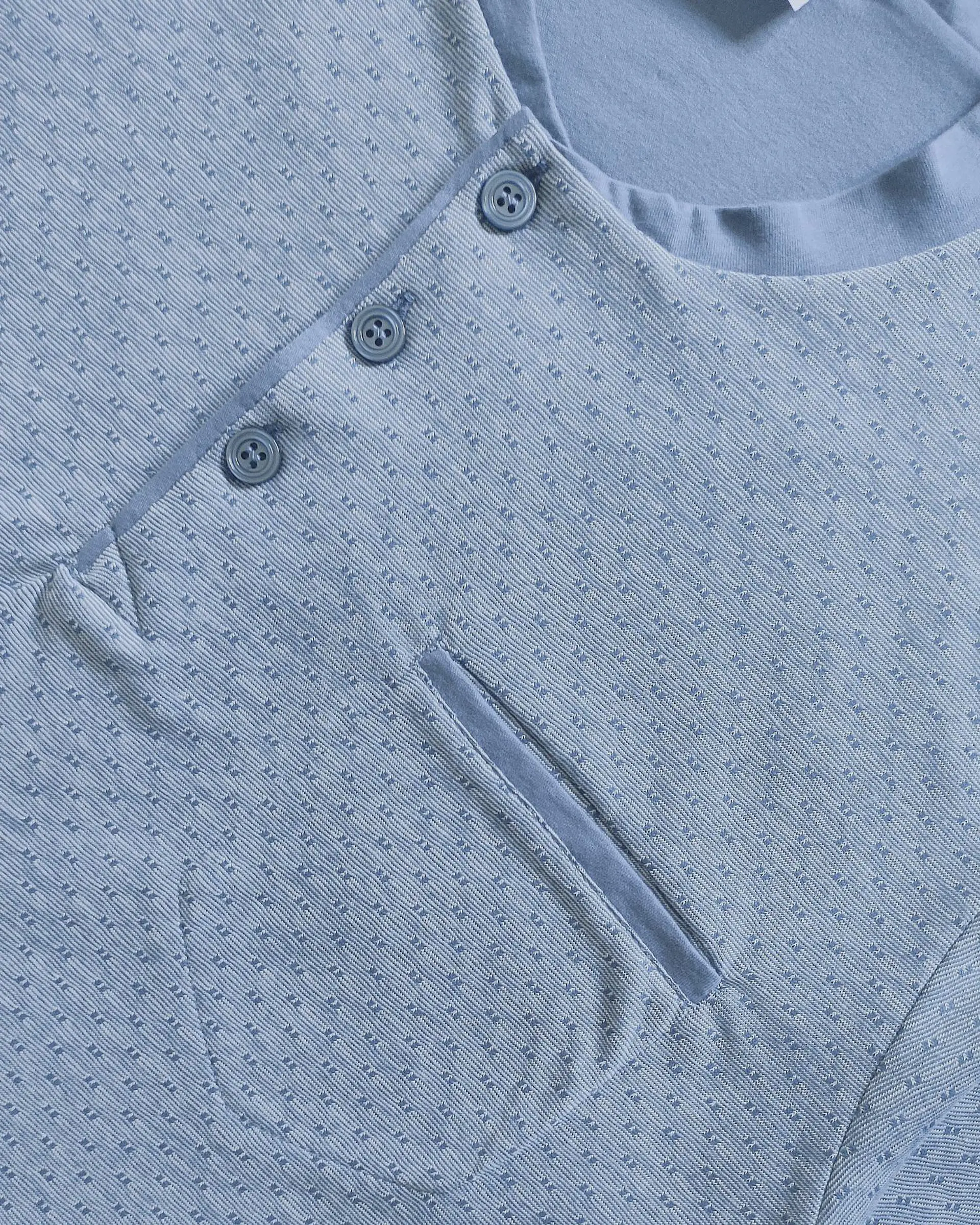 Pijama de homem em algodão - azul indigo 4