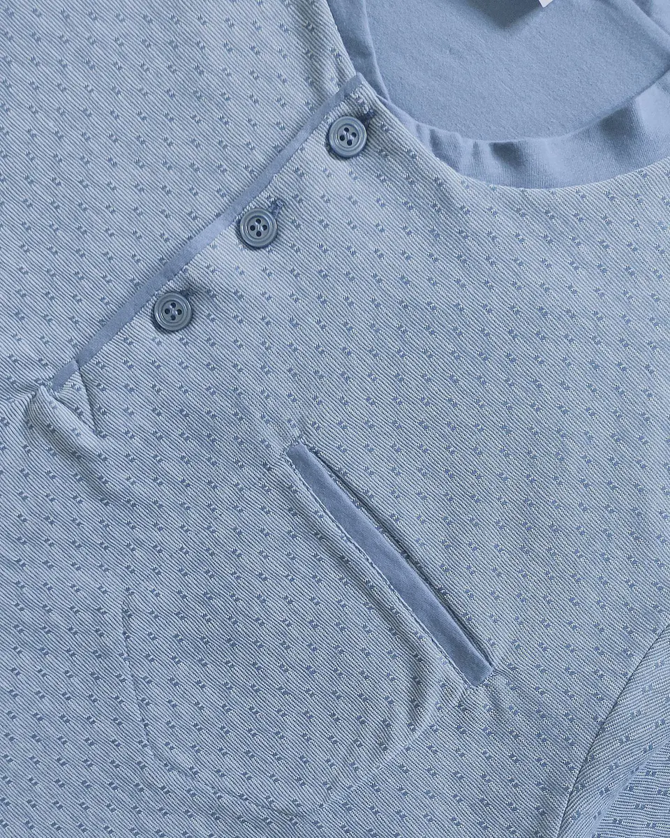 Pijama de homem em algodão - azul indigo 4