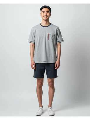 Pijama de Homem em Algodão com Calção