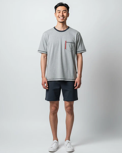 Pijama de Homem em Algodão com Calção